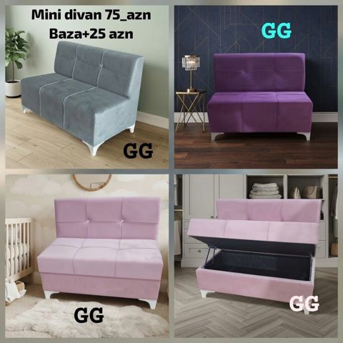 Mini-divan, Qonaq otağı üçün, Parça, Bazalı, Açılan — Sofas