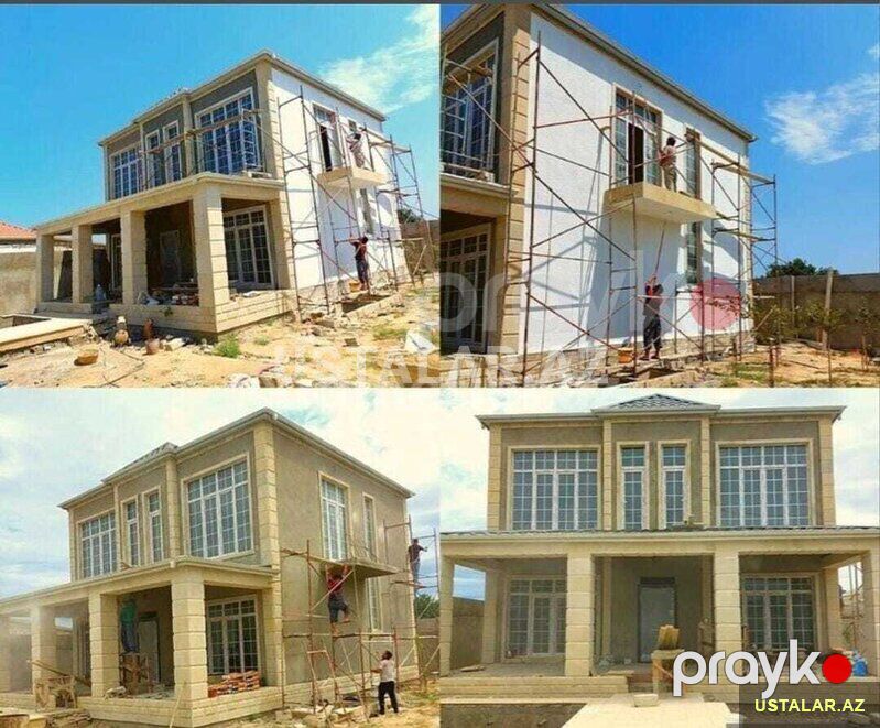 Fasad Tarsofka Silikonlu Boya İsleri — Təmir xidmətləri, Bakı (8)