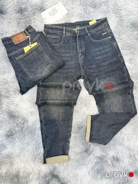 Kişilər üçün dar biçimli cins S11131, göy, pambıq/elastan, ölçü 36 — Bakı