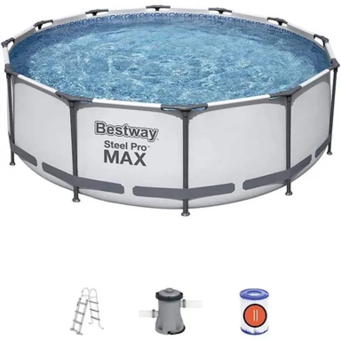 Peşəkar Bestway 56260 Steel Pro MAX Hovuz Dəsti (366x100 sm) Rəqəmsal Karkas Stabilliyi — Bakı