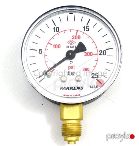 Manometr quru tipli (0-25 Bar 100 mm 1/2") Pakkens 1001000109 — Bakı