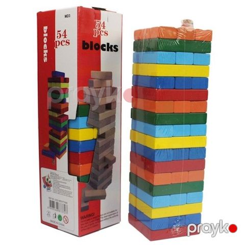 9311 Məhsulun adı: Oyun Jenga Blocks, 54 əd. (rəngli bloklar) — Bakı