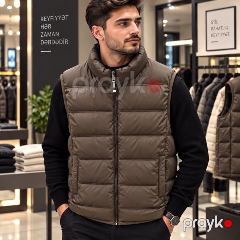 Kişilər üçün jilet RH-5, qəhvəyi, poliester, ölçü 3XL — Bakı