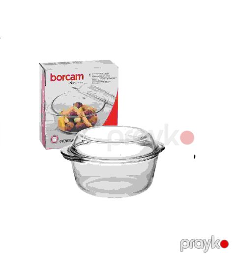 Bişirmə üçün qab Borcam 59003, yumru, qapaqlı, şüşə, 2 l No Brand — Bakı