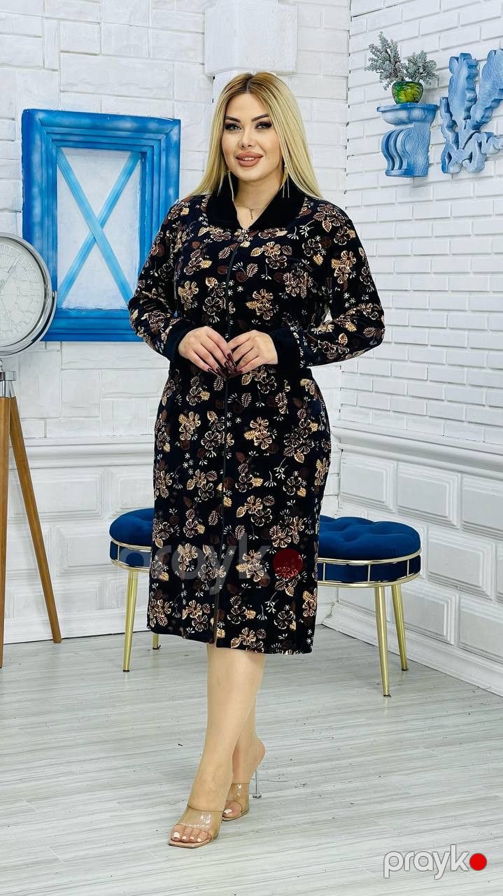 Ev xələti, qara/qəhvəyi, velür, ölçü 5XL — Mallar, Bakı