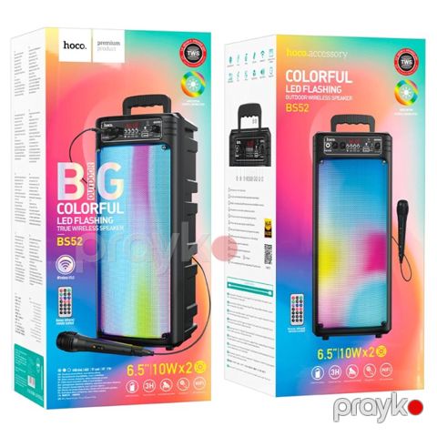 Hoco BS52 Billowing Portativ Karaoke Dinamik 20W RGB və Mikrofon — Bakı