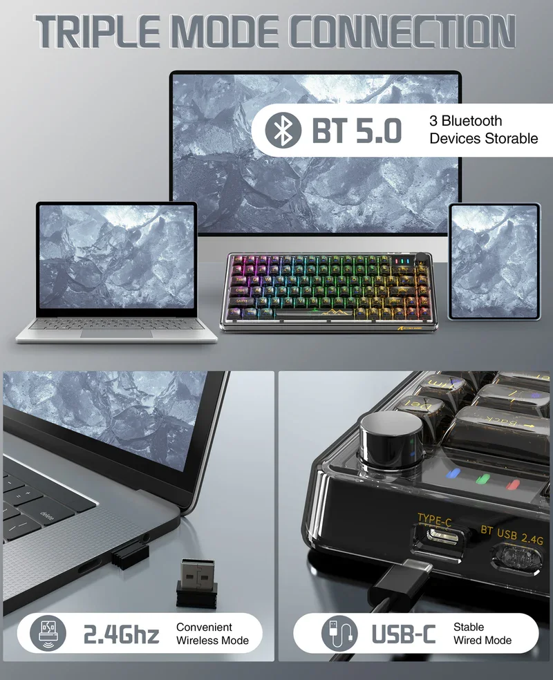 Attack Shark K75RGB RGB Wireless Mechanical Gaming Keyboard — Klaviaturalar və siçanlar, Bakı (3)