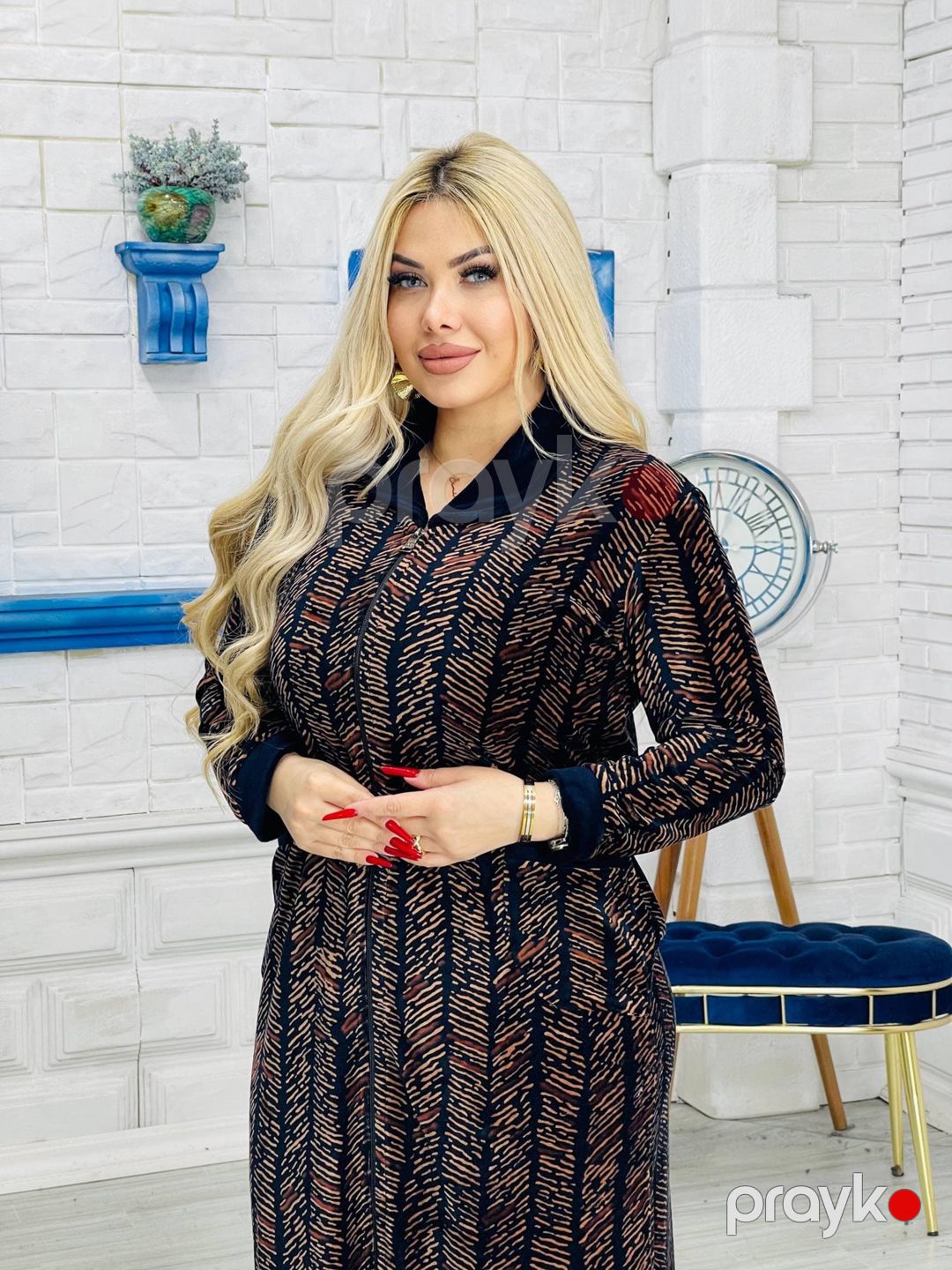 Ev xələti qadınlar üçün, qara/qəhvəyi, velür, ölçü 6XL — Mallar, Bakı