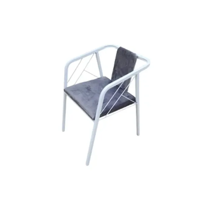 Paslanmaz Polad Stul EFM-0183 – Ağ/Boz (80x45x40 sm) — Bakı