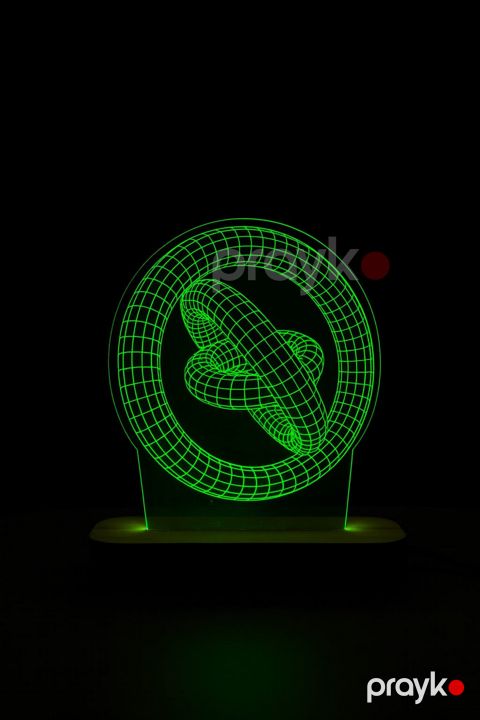 Masaüstü Gecə Lampası 3D Akril Saturn Halqaları, Yaşıl, 15x20 sm - lightdekor362 — Bakı
