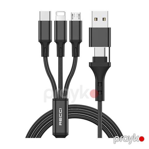 Recci USB 3A 2 in 3 RS60t 120cm — Bakı
