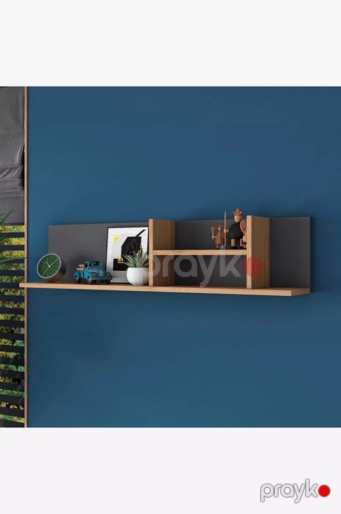 Rəf Elegant Wood ZARR2133, laminat, antrasit, 120x25x20 sm — Bakı
