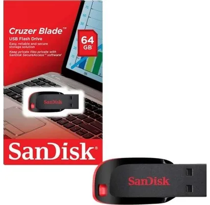 Fleş yaddaş SanDisk Cruzer Blade 64GB (SDCZ50-064G-B35) — Yaddaş kartları, Bakı (2)