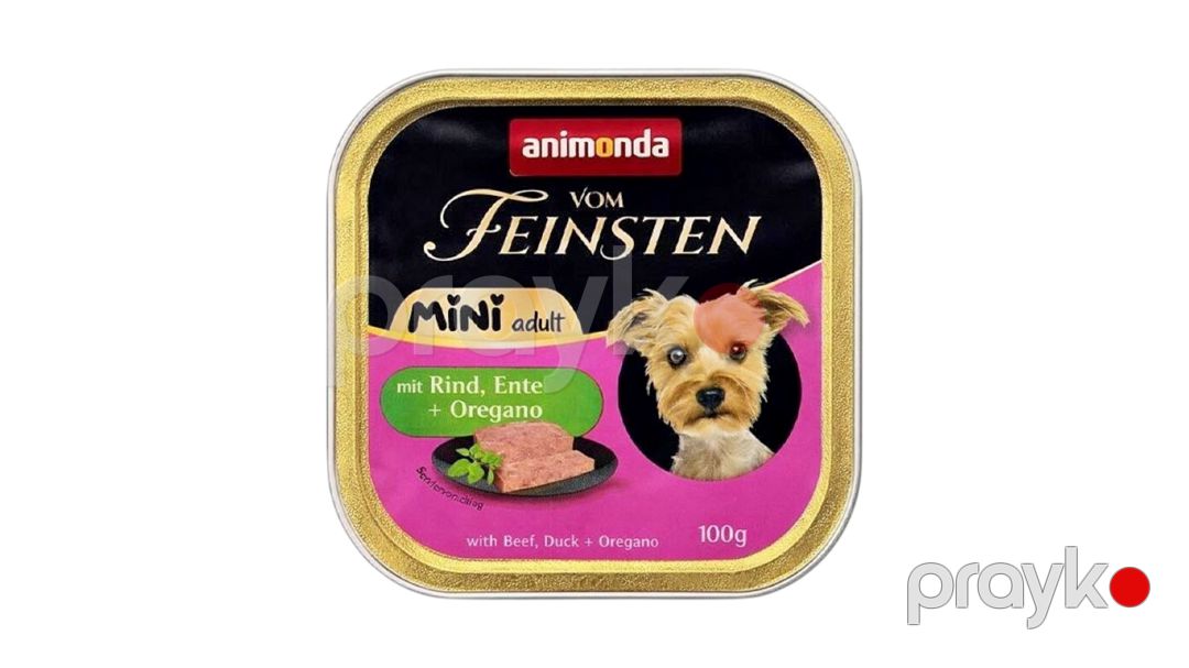 Nəm yem Animonda Vom Feinsten Mini Adult with Beef, Duck and Oregano, 100 q — Mallar, Bakı