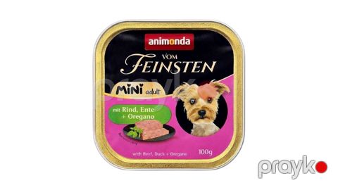 Nəm yem Animonda Vom Feinsten Mini Adult with Beef, Duck and Oregano, 100 q — Bakı
