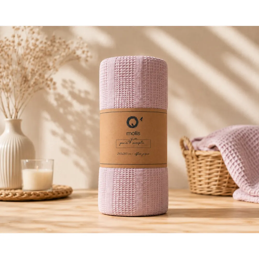 Yataq örtüyü Mollis Pure Simple, tək nəfərlik, Pudra (6083857674383) — Bakı