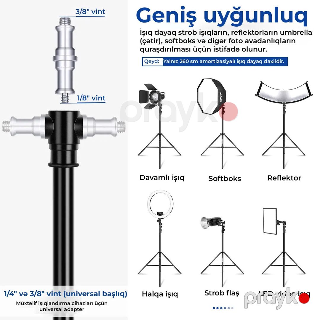 Neewer ST-260AC 260 sm amortizasiyalı işıq dayağı — Foto və video texnikası, Bakı (2)