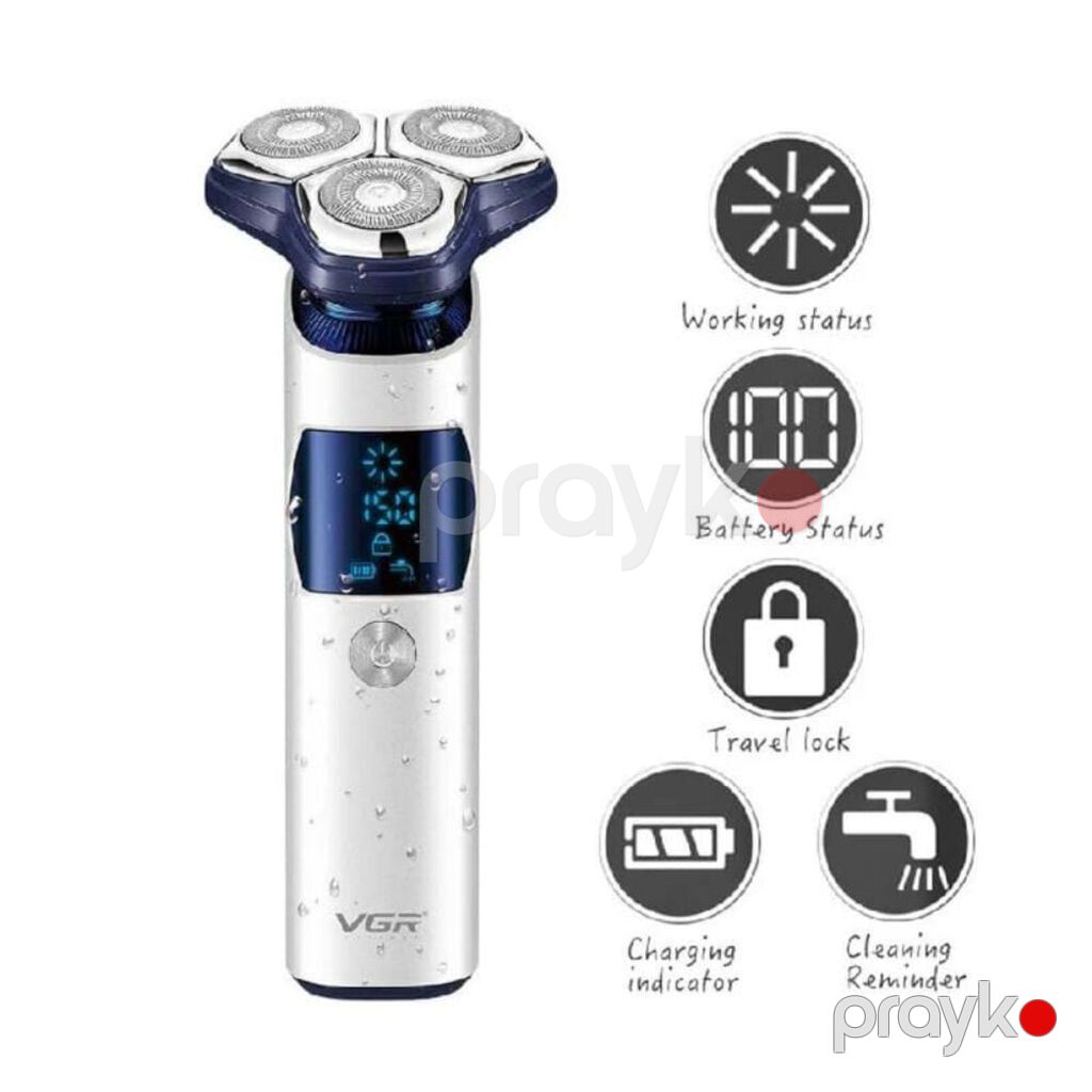 8430 Məhsulun adı: Elektrik ülgüc VGR V-328 3 başlıq IPX7 Ağ Brend — Usturalar, trimmerler və epilyatorlar, Bakı (2)