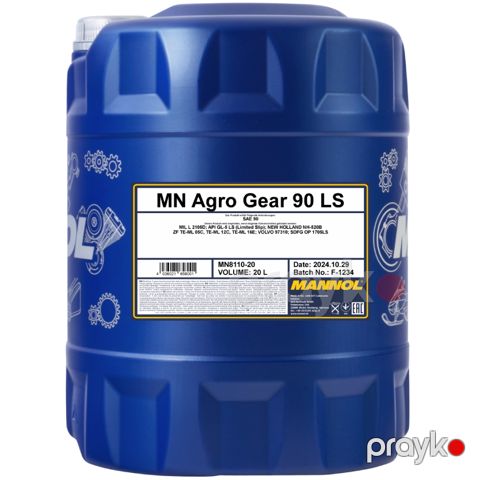 Sürətlər qutusu üçün yağ Mannol Agro Gear SAE 90LS 8110 20 lt — Bakı