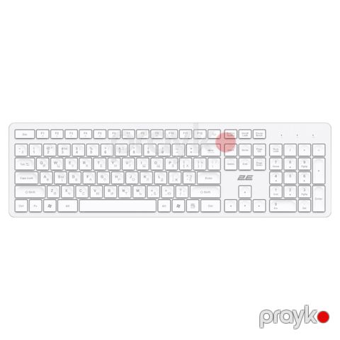 2E Keyboard membrane KS260 106key, WL, En/uk/ru, white (2E-KS260WWH) — Pctech — Periferiya cihazları