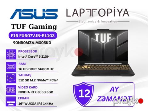 Asus tuf Gaming F16 FX607VJB-RL103 90NR0MZ6-M005K0 — Bakı