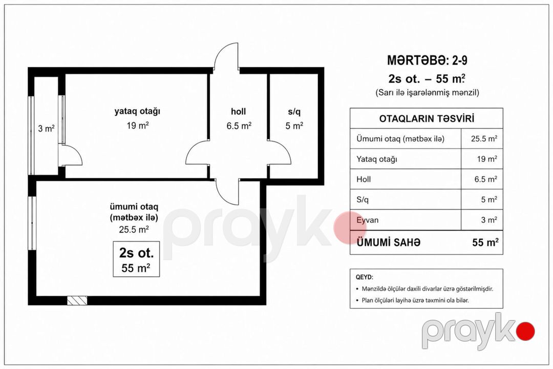 Satılır 2 otaqlı yeni tikili 55 m² — Mənzil, Sumqayıt (12)