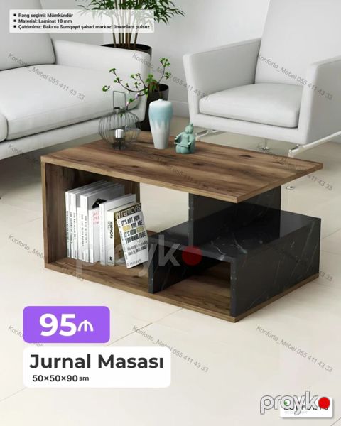 Jurnal masası – 50×50×90 sm - Material: 18 mm laminat - Rəng seçimi — Bakı