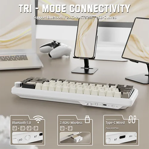 Attack Shark X66 White Mechanical Gaming Keyboard — Klaviaturalar və siçanlar, Bakı (3)