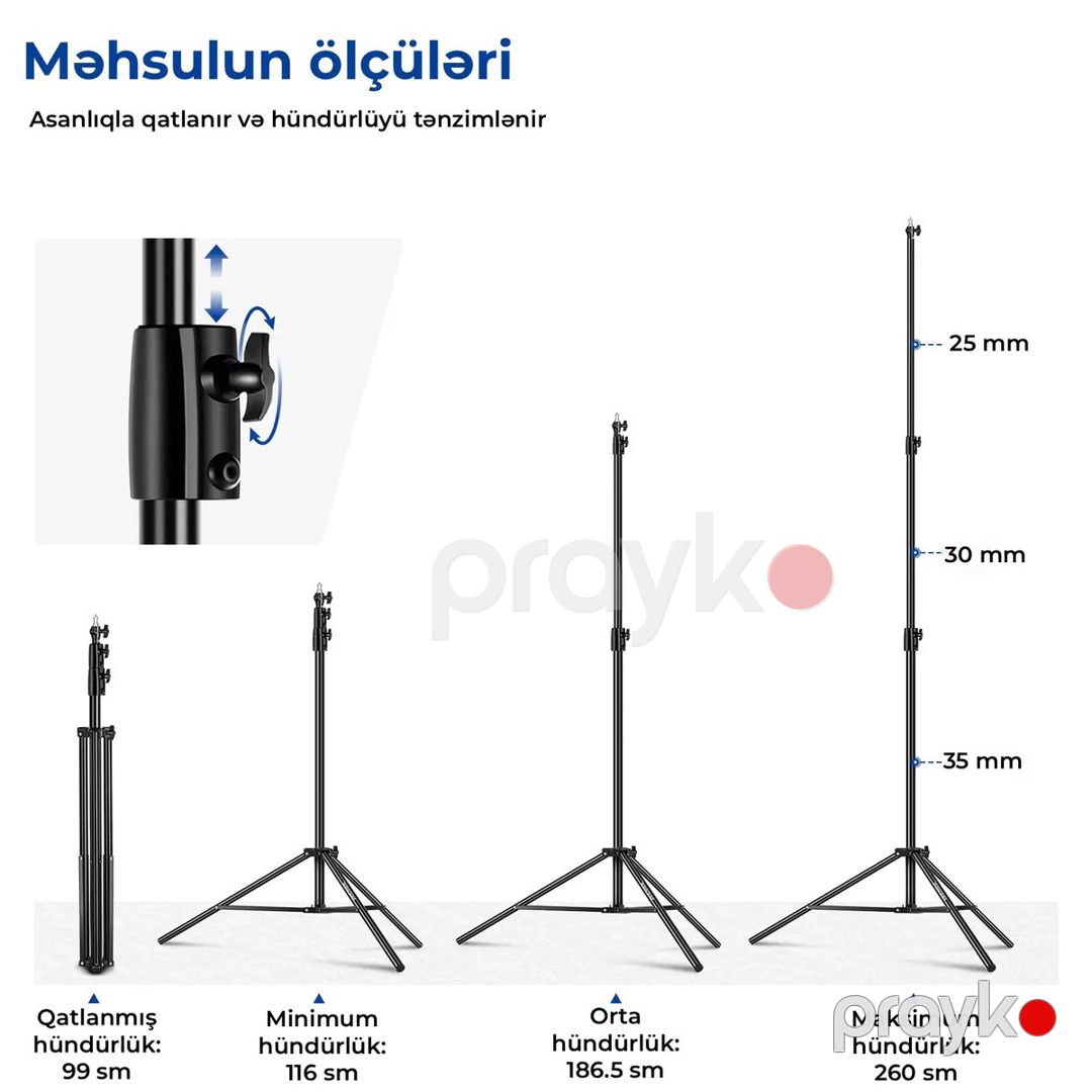 Neewer ST-260AC 260 sm amortizasiyalı işıq dayağı — Foto və video texnikası, Bakı (6)
