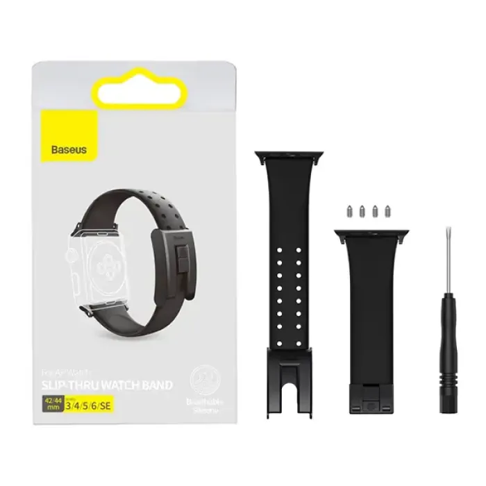 Baseus Slip-Thru LBWSE-A01 Apple Watch 42/44/45/49 mm Silikon Kəmər — Bakı