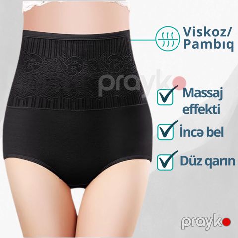 Qadınlar üçün korreksiya alt paltarı EB_524, qara, viskoz/pambıq, ölçü XL — Bakı