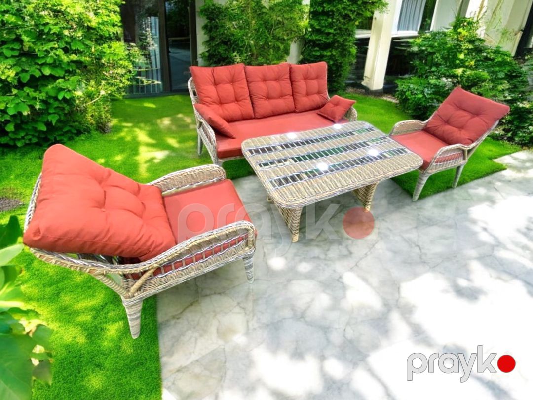 Bağ üçün mebel dəsti Raudi Eden Set MY53, divan 176x74x90 sm, kreslo 73x60x67 sm, masa 140x80x68 sm — Mallar, Bakı (3)
