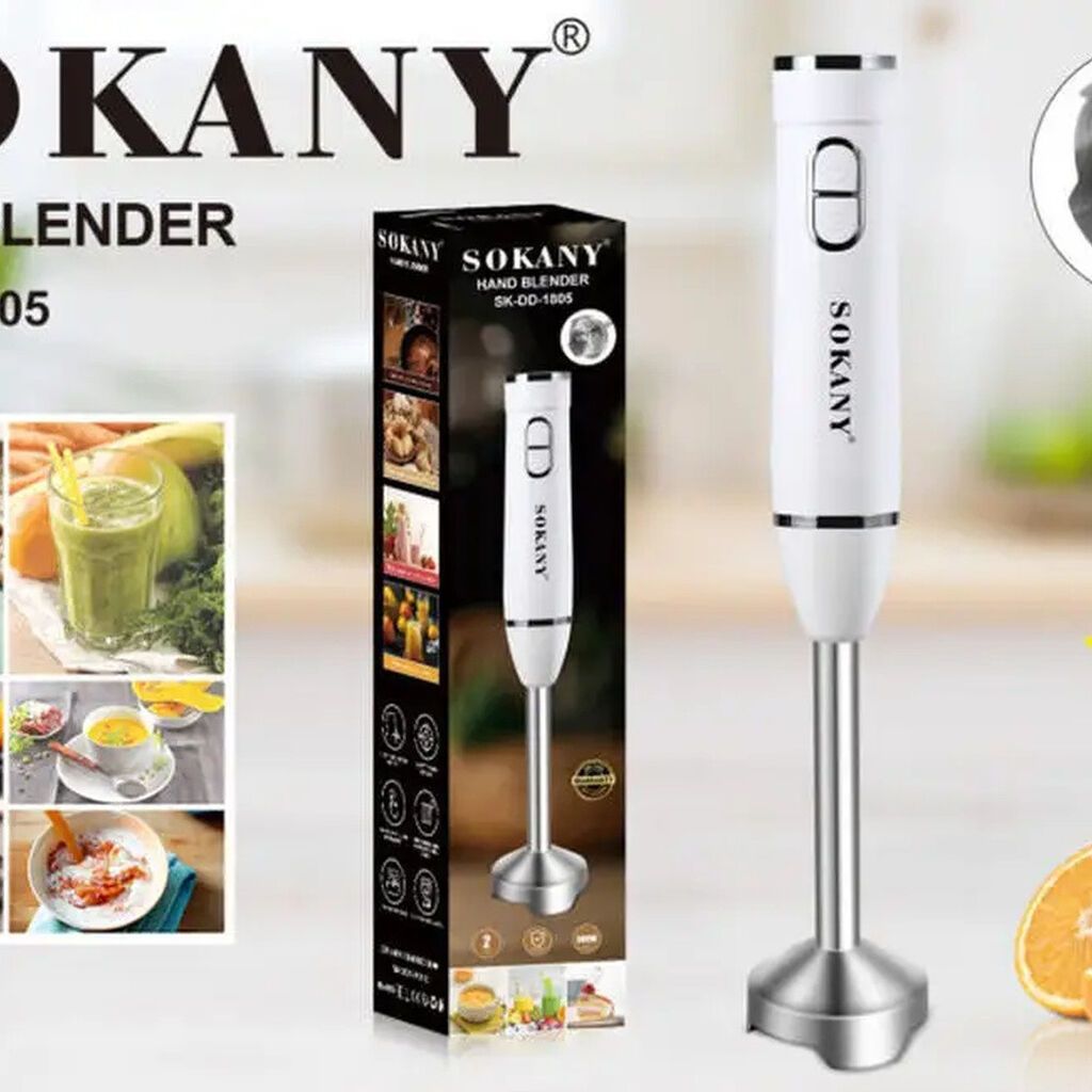 1890 Məhsulun adı: Blender Sokany, SK-DD-1805, Elektromexaniki, Ağ — Blenderlər, xırdalayanlar və mikserlər, Bakı