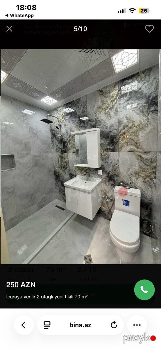 2-otaqlı yeni tikili kirayə verilir, Sumqayıt ş., 70 m² — Mənzil, Sumqayıt (2)