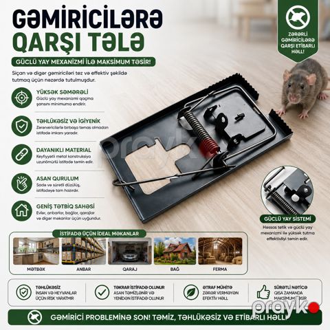 Gəmiricilər üçün tələ 40 m² — Bakı