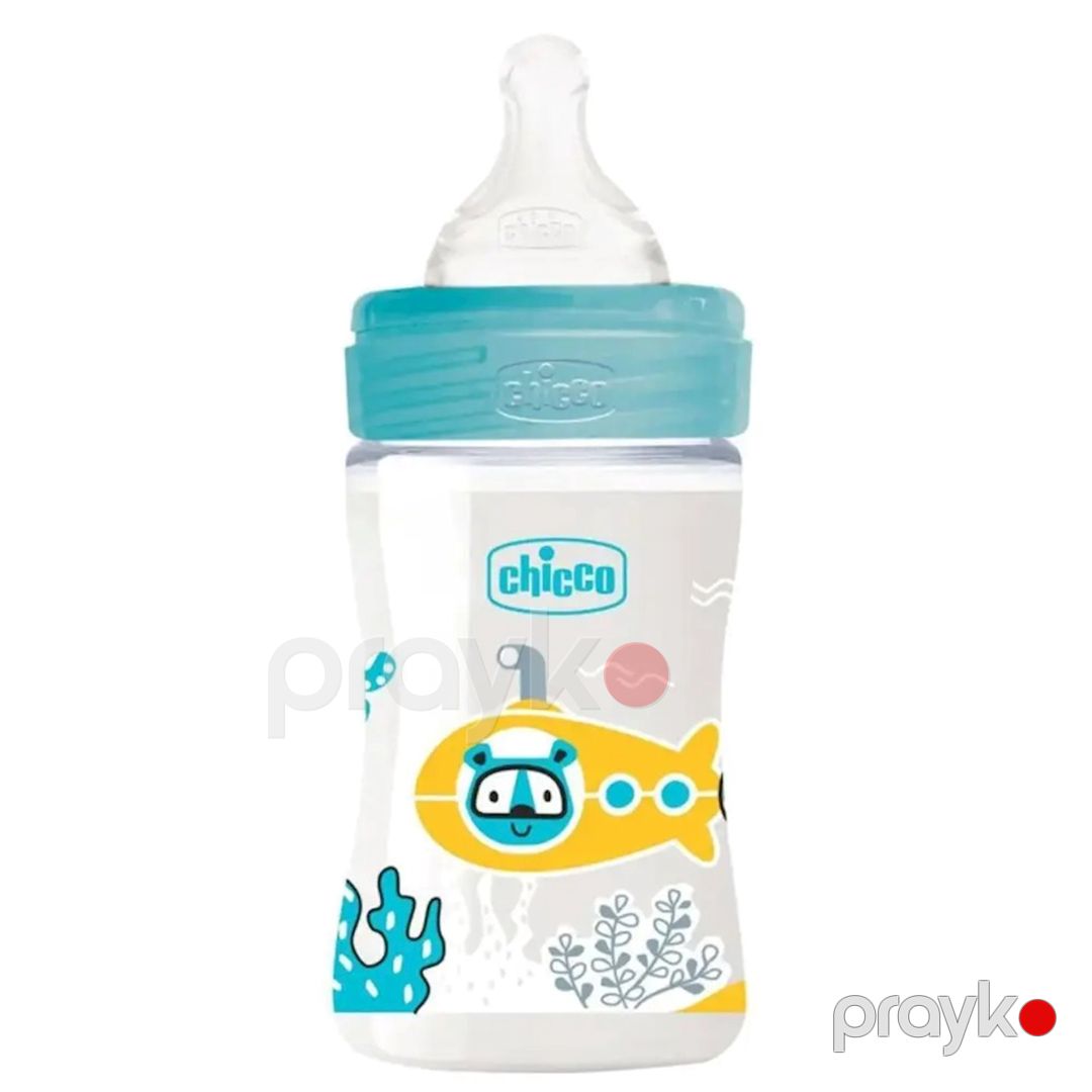 Qida şüşəsi Chicco Well-Being Physio Colors, plastik/silikon, mavi, 0 m+, 150 ml — Mallar, Bakı (2)