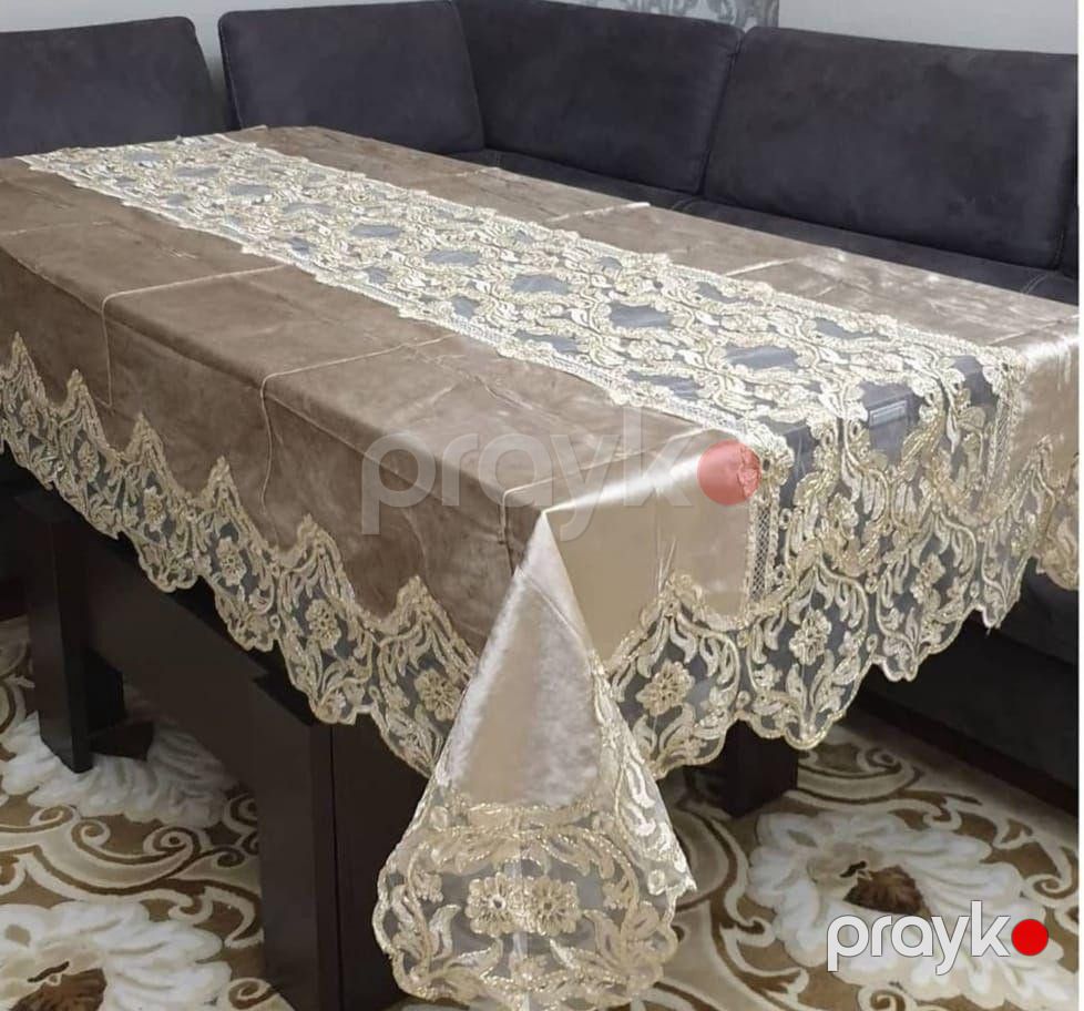 Süfrə 7811, velür, krem, 180x315 sm — Mallar, Bakı (2)