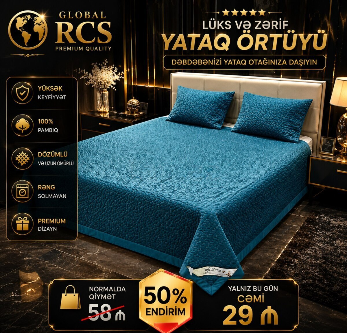 Yataq dəsti Göy rəng — Mallar (5)