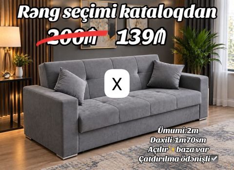Divan, kataloqdan rəng seçimi imkanı - Qiymət: 139₼ (şəkildə — Sofas