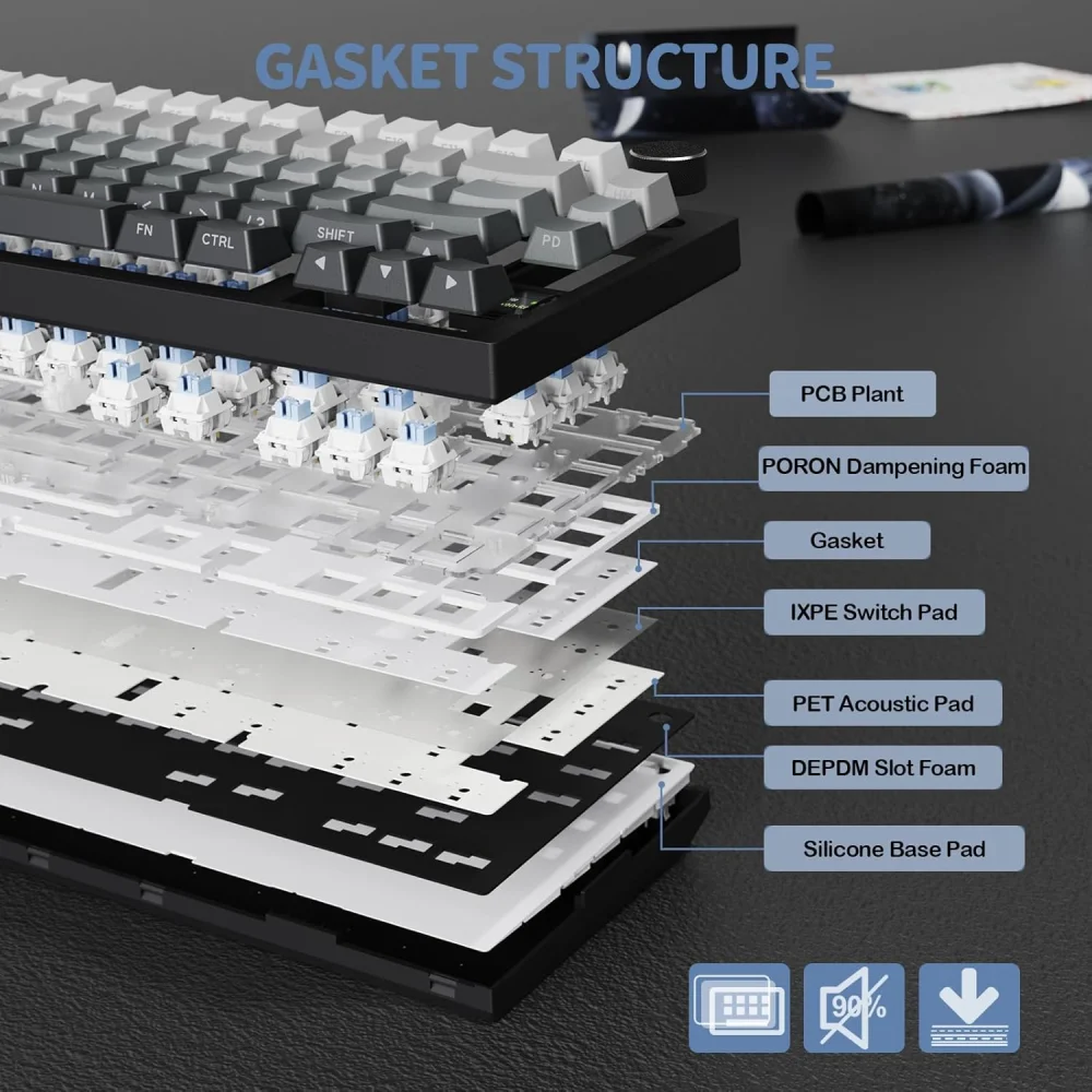 Attack Shark X820 Ultra 75% Wireless Mechanical Gaming Keyboard — Klaviaturalar və siçanlar, Bakı (2)