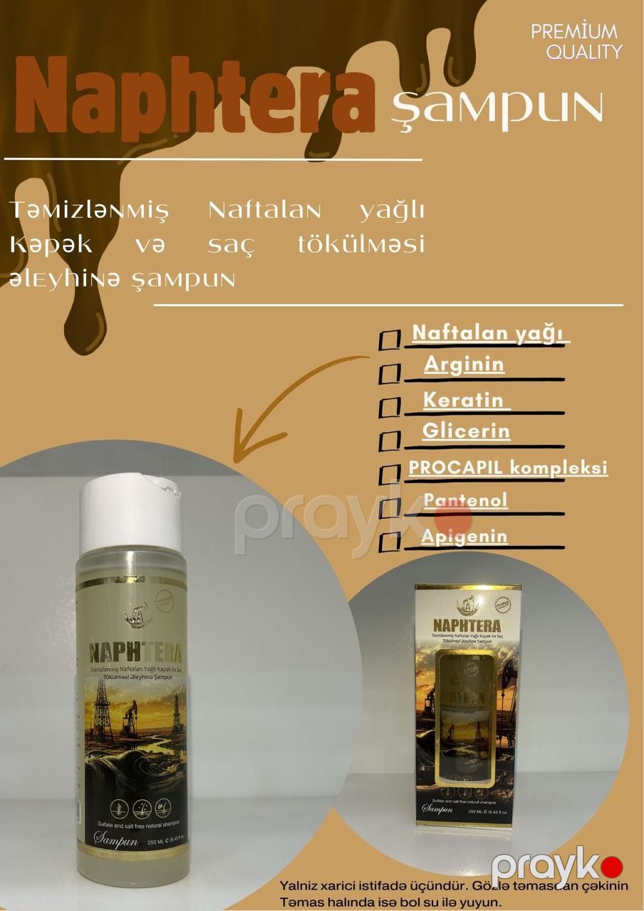 Saç tökülməsi və kəpək əleyhinə şampun Naphtera, 250 ml — Mallar, Bakı (3)