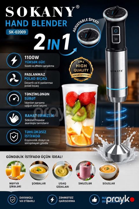 1838 Məhsulun adı: Blender Sokany SK-02009 Brend: Sokany — Bakı