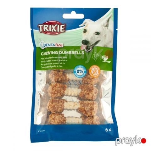 Məzə Trixie Denta Fun Chewing Dumbbells toyuq döş əti və düyü 100 q (TX-31342) — Bakı