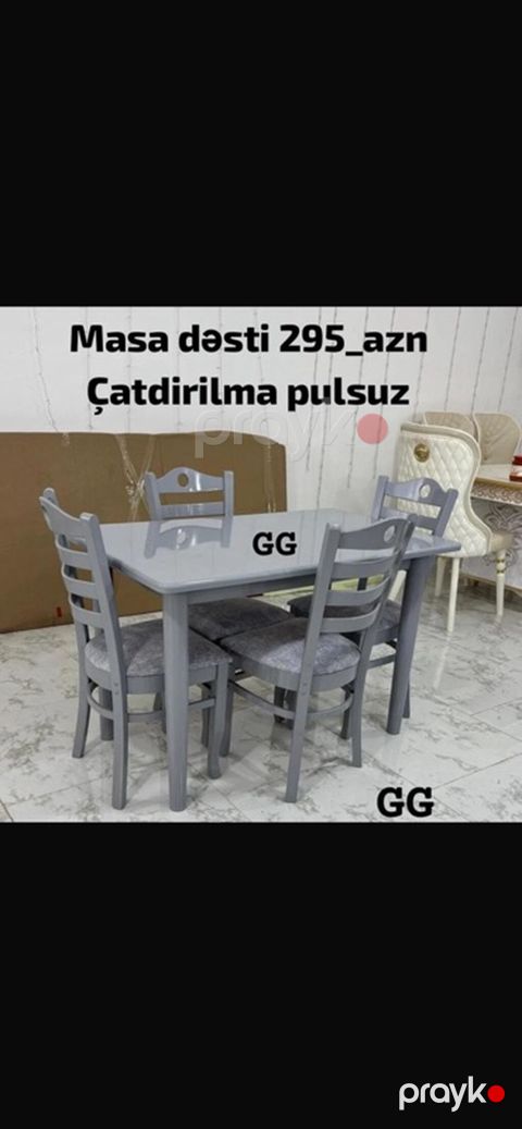 Mebel kateqoriyası – masa və oturacaq dəstləri 1) 4 nəfərlik yemək — Bakı