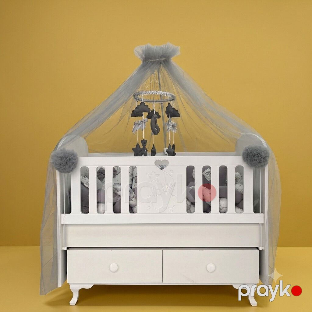 1316 Məhsulun adı: Beşik Hello Kids, MDF, ağ, 125x102x65 sm Brend — Bəşikləri, Bakı (2)