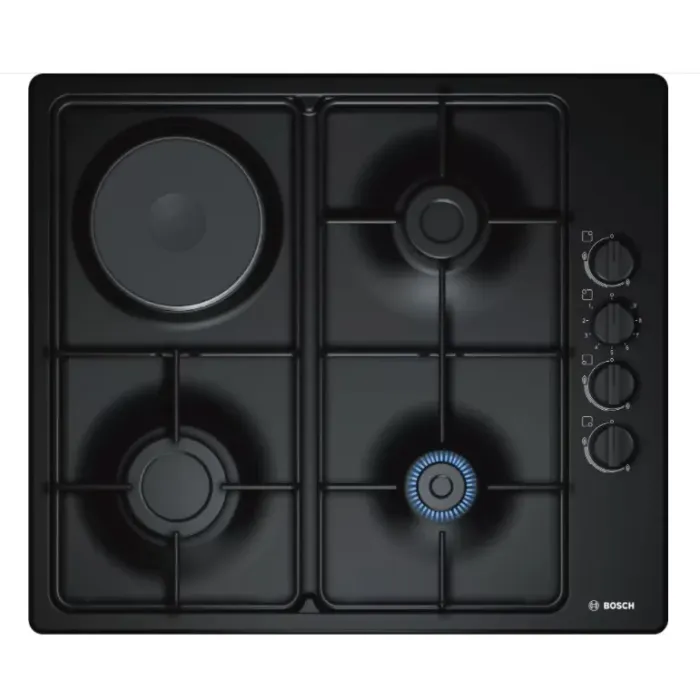 Bosch PBY6C6B62O Bişirmə Paneli – 3 Qaz + 1 Elektrik, Qara Rəng — Bakı