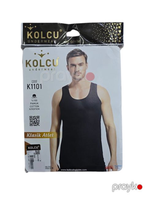 Kişilər üçün mayka Kolcu 1100, qara, pambıq, ölçü 3XL — Bakı