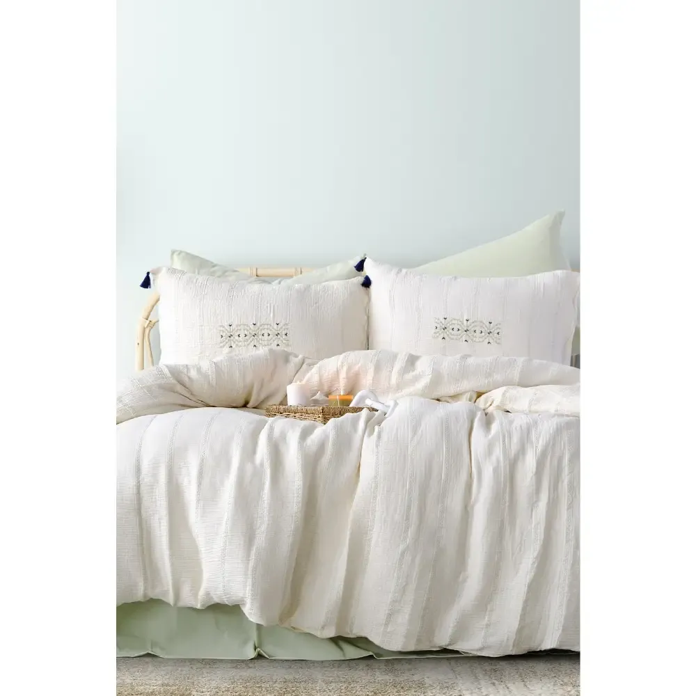 Yataq dəsti İyiGecələr Perge Embroidered Green, iki nəfərlik (8681234942704) — Tekstil