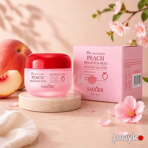 Üz kremi Sadoer Peach Brighten Skin 5% Niacinamide, 50 ml — Bakı