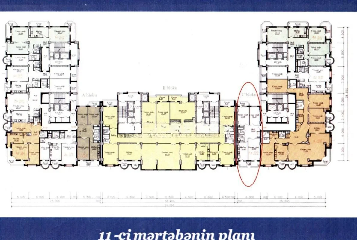3 otaqlı mənzil, 104 m², Huseyin Cavid Prospekti — Mənzil, Bakı (2)